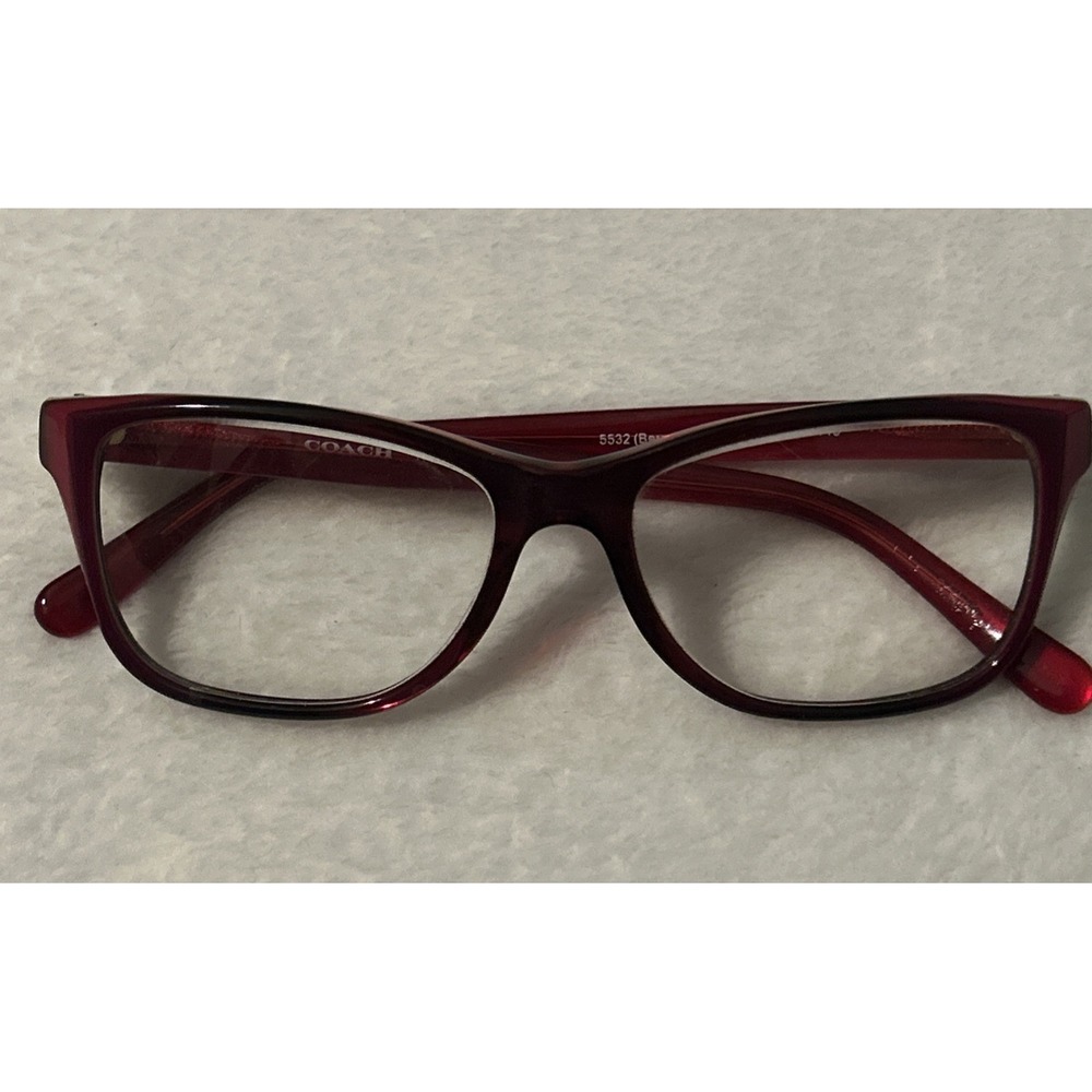 COACH HC6129 5532 Rectangle Burgundy Laminate Demo Lens 52 mm Women's Eyeglasses